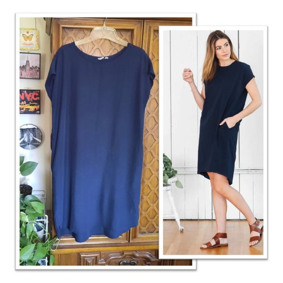 3/$15 GAP Cap Sleeve Shift Tunic Dress - Navy Blue, Size M - Picture 15 of 16